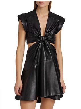 Jason Wu Black Faux Leather Mini Dress NWT